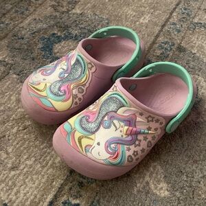 Girls Unicorn Crocs